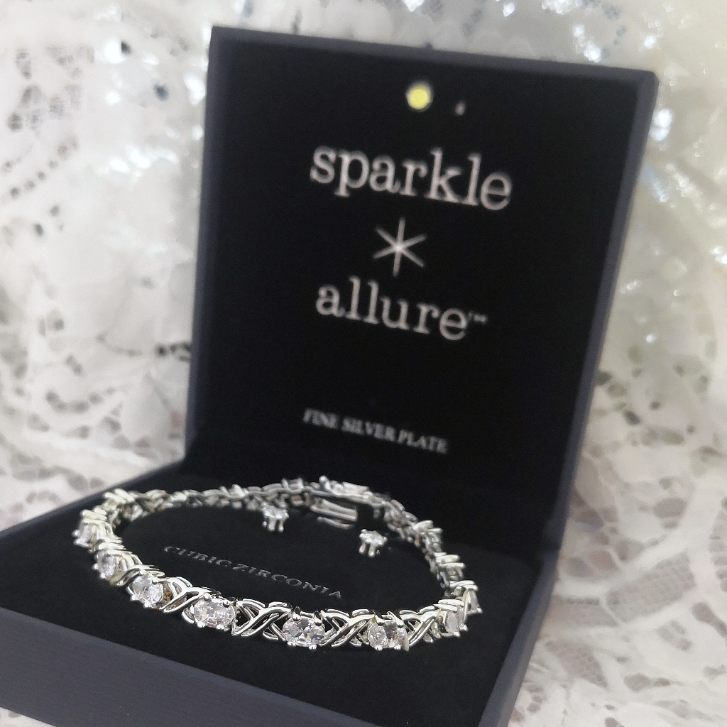 Sparkle Allure Light Up Box 2-Pc. Cubic Zirconia Pure Silver Over Brass Set